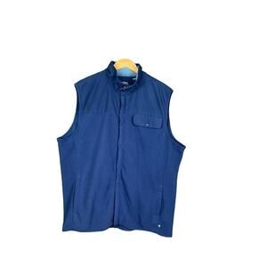 Chaps Ralph Lauren Fleece Vest Mens Size XXL Navy Blue Zip Up with Pockets